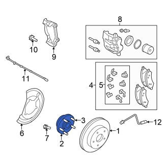 New OEM Front Wheel Bearing and Hub Assembly Fits, 2007-2009 Chrysler Aspen - Part # 52104499AI