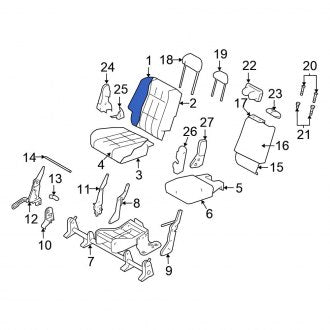 New OEM Center Right Seat Back Assembly Fits, 2008-2009 Chrysler Aspen - Part # 1MT961D1AA