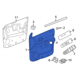 New OEM Rear Right Inner Door Interior Trim Panel Fits, 2007-2009 Chrysler Aspen - Part # 1GN381D1AB