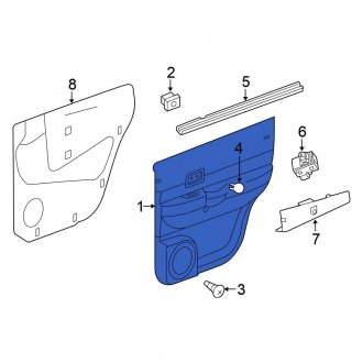 New OEM Front Left Inner Door Interior Trim Panel Fits, 2007-2009 Chrysler Aspen - Part # 5KK991D1AG