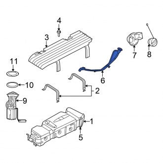 New OEM Upper Fuel Filler Neck Fits, 2009 Chrysler Aspen - Part # 52855841AD