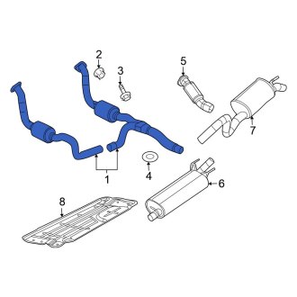 New OEM Right Catalytic Converter Fits, 2009 Chrysler Aspen - Part # 68002233AE