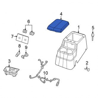 New OEM Rear Console Armrest Fits, 2009 Chrysler Aspen - Part # 1FU131D5AA