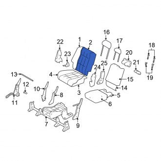 New OEM Center Right Seat Back Cushion Cover Fits, 2007-2009 Chrysler Aspen - Part # 1FR941D5AA