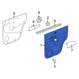 New OEM Rear Left Inner Door Interior Trim Panel Fits, 2007-2009 Chrysler Aspen - Part # 1GN391DBAB