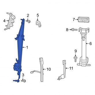 New OEM Front Right Seat Belt Lap and Shoulder Belt Fits, 2019-2024 Dodge Ram - Part # 5RL782X7AD