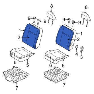 New OEM Front Left Seat Back Cushion Cover Fits, 2007-2008 Dodge Ram - Part # 1FE871D5AA