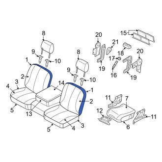 New OEM Front Left Seat Back Cushion Cover Fits, 2007-2008 Dodge Ram - Part # 1FE911J3AA