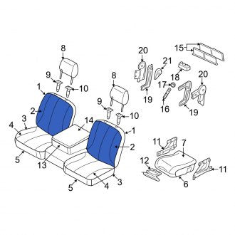 New OEM Front Left Seat Back Cushion Cover Fits, 2006 Dodge Ram - Part # 1DL331J3AA