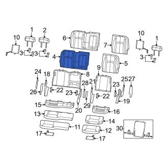 New OEM Rear Right Seat Back Cushion Cover Fits, 2011-2012 Dodge Ram - Part # 1NN65XDVAB