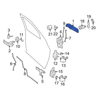 New OEM Front Left Outer Exterior Door Handle Fits, 2013-2024 Dodge Ram - Part # 1UJ81GW7AJ