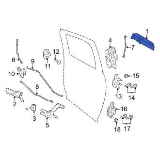 New OEM Front Left Outer Exterior Door Handle Fits, 2014-2024 Dodge Ram - Part # 1UJ831CLAK