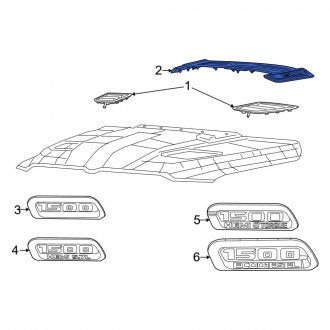 New OEM Front Hood Molding Fits, 2019-2024 Dodge Ram - Part # 68501246AA