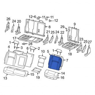 New OEM Rear Left Seat Back Cushion Cover Fits, 2020 Dodge Ram - Part # 6RF05BD3AE