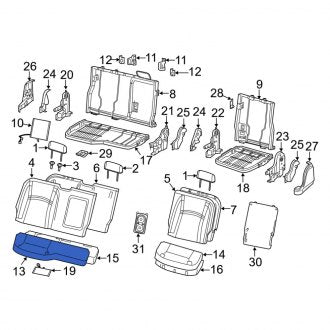 New OEM Rear Right Seat Cover Fits, 2022-2024 Dodge Ram - Part # 7LS82LR5AA