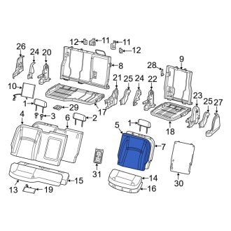 New OEM Rear Left Seat Back Cushion Cover Fits, 2019 Dodge Ram - Part # 6RE77BD3AB