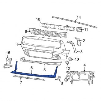 New OEM Front Spoiler Fits, 2015-2023 Dodge Challenger - Part # 68258745AB