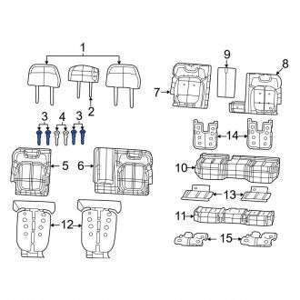 New OEM Genuine Jeep, Center Outer Headrest Guide - Part # 6RC75WT3AC