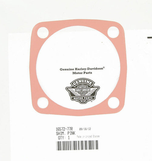 New OEM Genuine Harley-Davidson Shim Cylinder Base .015" Pink, 16572-77R