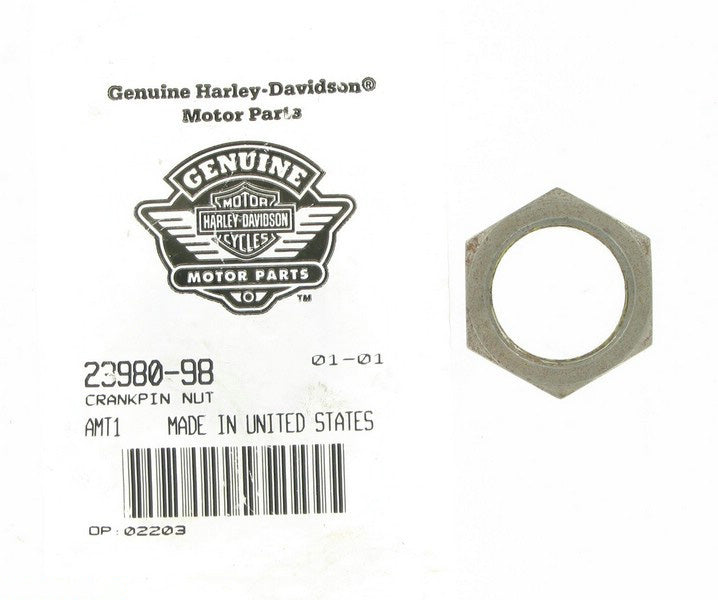 New OEM Genuine Harley-Davidson Nut Crank Pin With Lock Patch, 23980-98