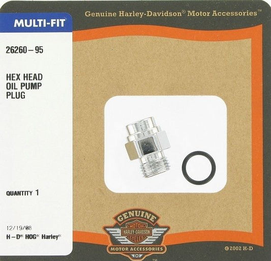 New OEM Genuine Harley-Davidson Oil Pump Plug Hex Head, 26260-95
