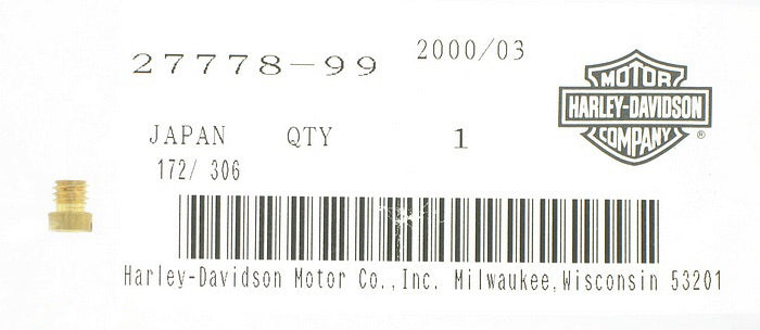 New OEM Genuine Harley-Davidson Main Jet #240, 27778-99