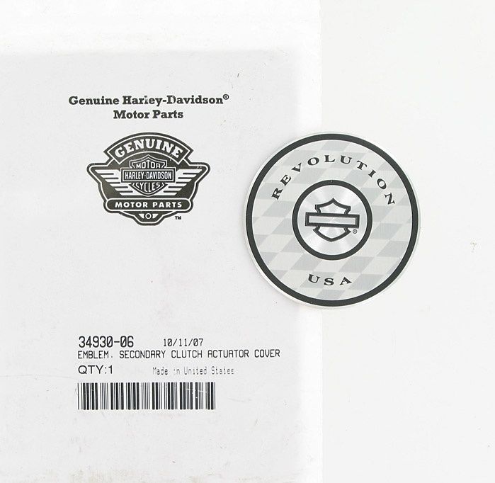 New OEM Genuine Harley-Davidson Emblem Secondary Clutch A, 34930-06