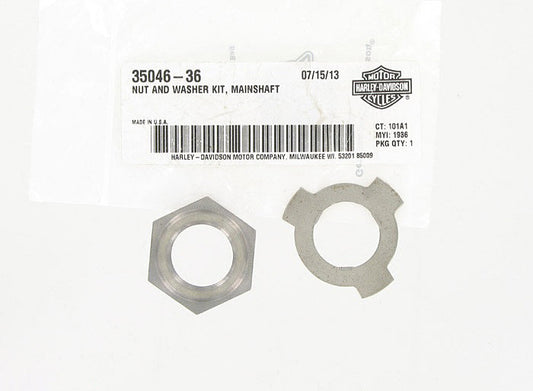 New OEM Genuine Harley-Davidson Nut & Washer Kit Mainshaft, 35046-36