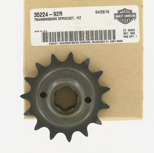 New OEM Genuine Harley-Davidson Transmission Sprocket 15T, 35224-92R