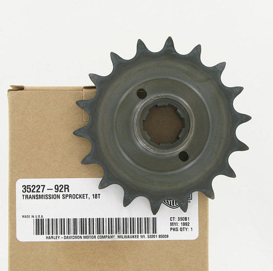 New OEM Genuine Harley-Davidson Transmission Sprocket 18T, 35227-92R