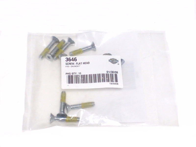 New OEM Genuine Harley-Davidson Screw 10-24 X 1" Hex Socket Flat Countersunk Head, 3646