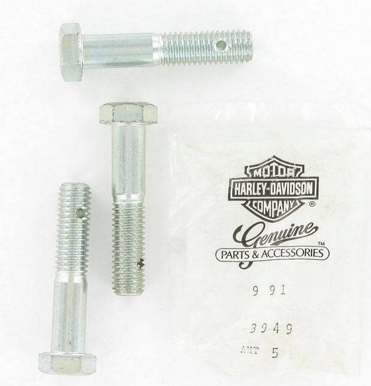 New OEM Genuine Harley-Davidson Bolt 1 2"-13 X 2-1 2" Hex Head Drilled, 3949