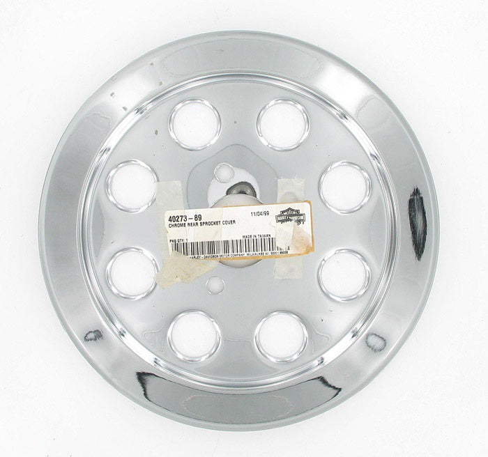 New OEM Genuine Harley-Davidson Chrome Rear Sprocket Cover, 40273-89