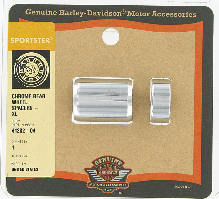 New OEM Genuine Harley-Davidson Kit Rear Wheel Spacers Chrome, 41232-04