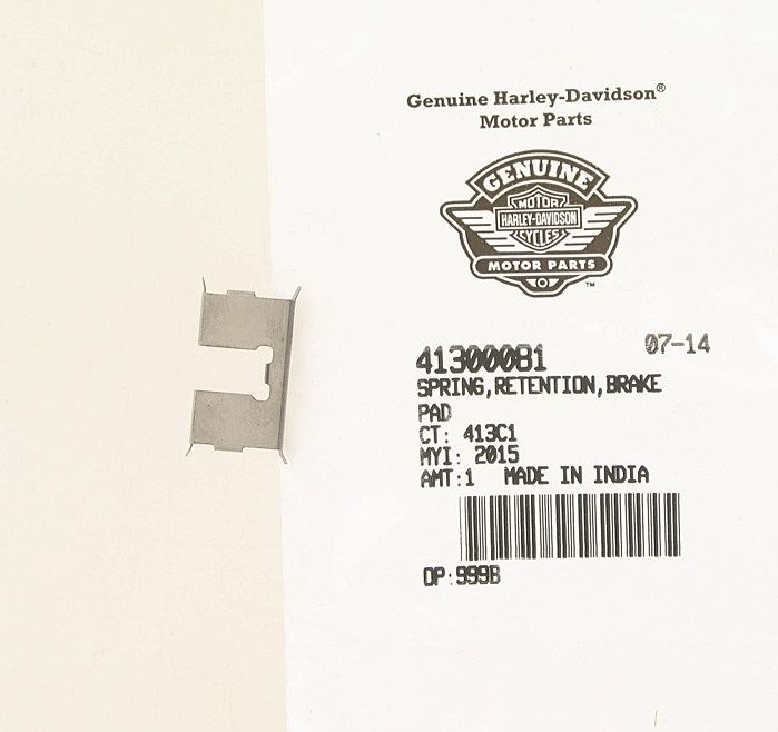 New OEM Genuine Harley-Davidson Spring Retention Brake Pad, 41300081