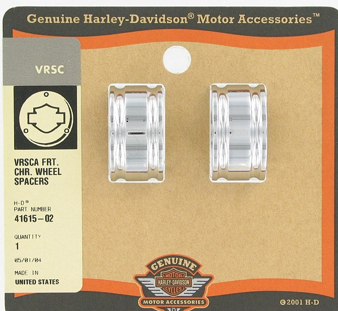 New OEM Genuine Harley-Davidson Vrsca Chrome Wheel Spacers, 41615-02