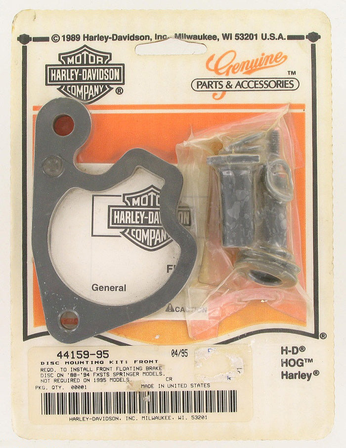 New OEM Genuine Harley-Davidson Disc Mounting Kit Front, 44159-95