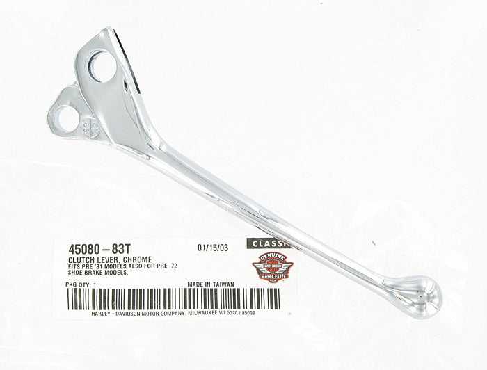 New OEM Genuine Harley-Davidson Handle Lever Chrome, 45080-83T