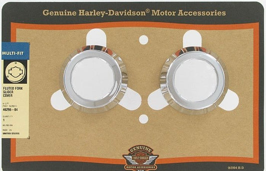 New OEM Genuine Harley-Davidson Fluted Fork Sliders Cover Kit, 46296-04