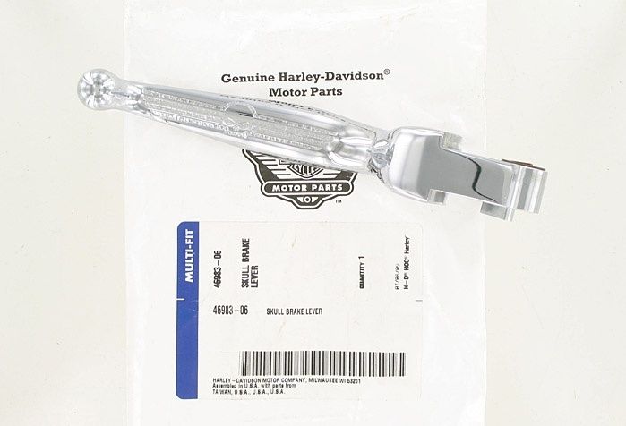 New OEM Genuine Harley-Davidson Brake Lever With Bushing Skull Collection, 46983-06