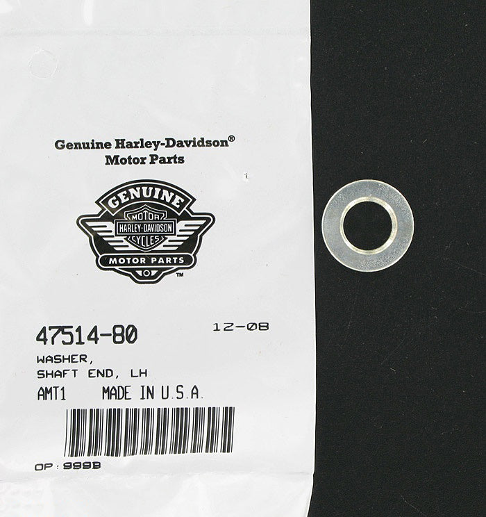 New OEM Genuine Harley-Davidson Left Hand Pivot Shaft Spacer Shaft End Washer, 47514-80