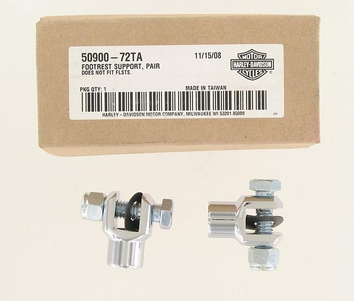 New OEM Genuine Harley-Davidson Foot Peg Supports With Hardware, 50900-72TA