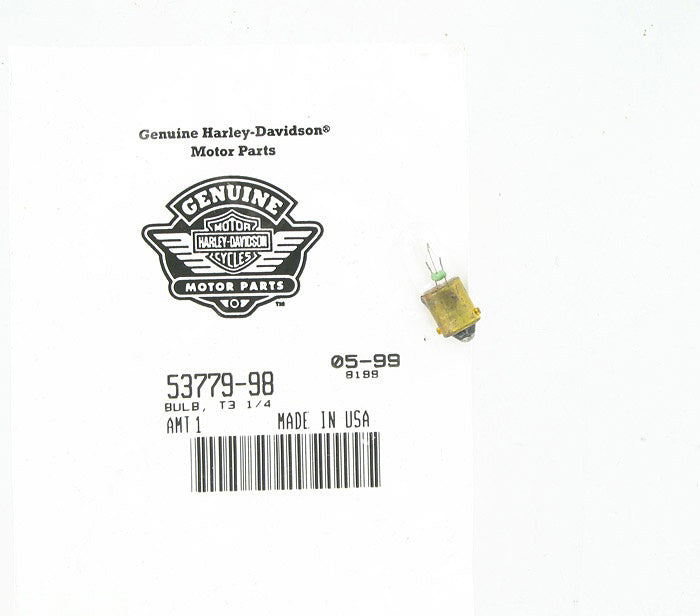 New OEM Genuine Harley-Davidson Bulb T3 1 4" Softail Street Stalker License Plate Bracket, 53779-98