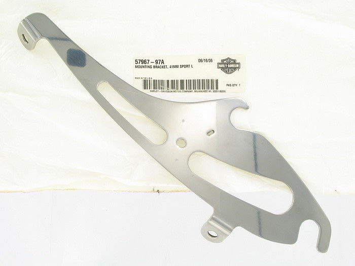 New OEM Genuine Harley-Davidson Left Mounting Bracket 41Mm Sport Windscreen, 57967-97A