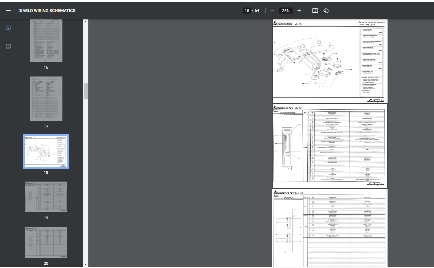 New Factory 2001 Lamborghini Diablo Workshop Wiring Schematics 60+ Page Complete