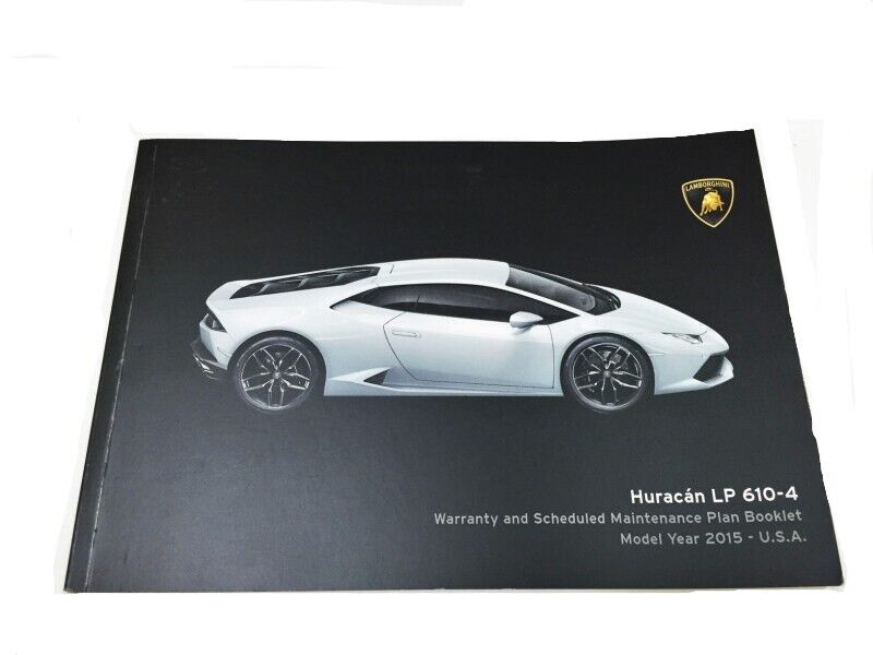 New  2015 Lamborghini  Huracan Lp610-4 Warranty Maintenance Manual Handbook