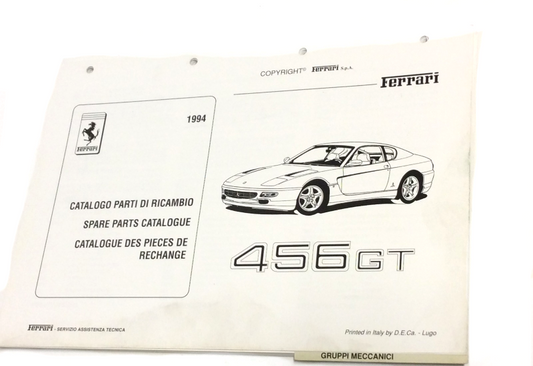 New OEM 1994 Ferrari 456GT  Mechanical Parts Illustrations Catalogue Cat 900/94