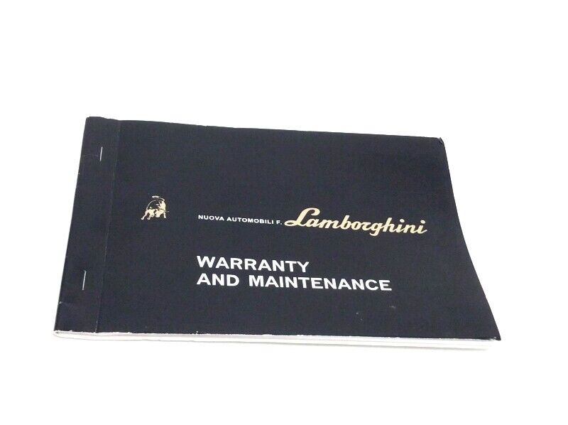 New Lamborghini Countach 5000 Warranty Booklet & Maintenance