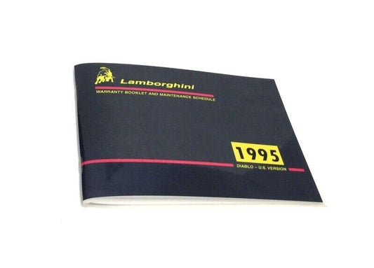 New  1995 Lamborghini Diablo U.S.A Version Warranty Booklet & Maintenance