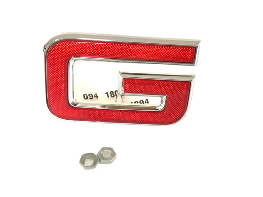 New OEM 1991-1992 GMC Jimmy, Sonoma, Canyon Grille Emblem Red & Chrome, Part # 15634639